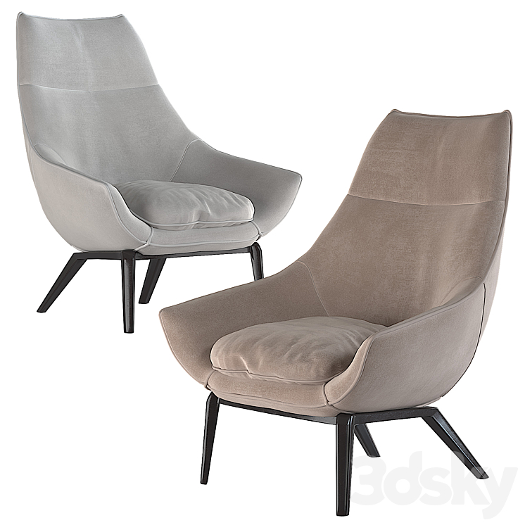 ERMES armchair 3DS Max - thumbnail 1