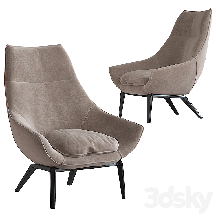 ERMES armchair 3DS Max - thumbnail 2