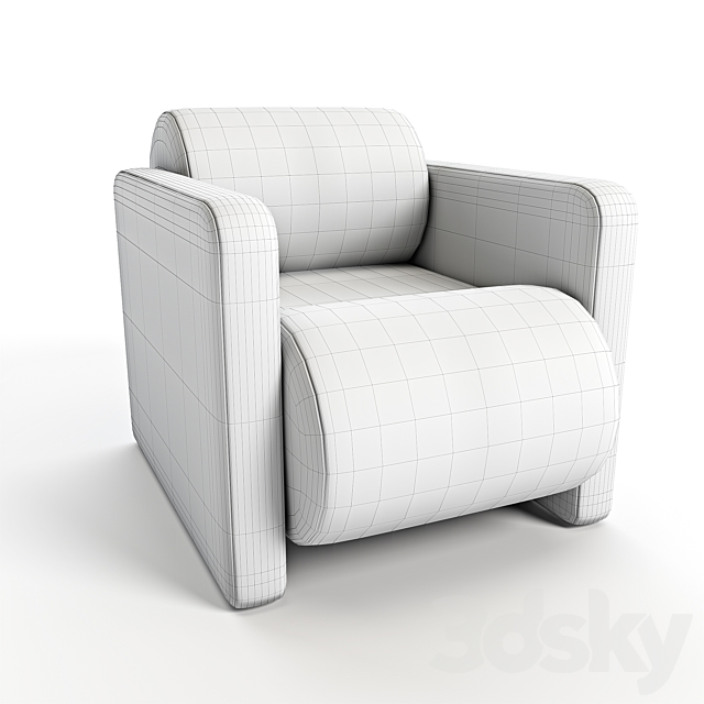 Esfera club chair 3ds Max - thumbnail 3