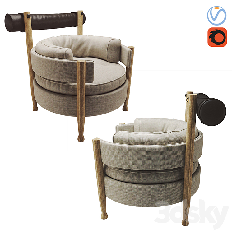 Espasso vivi armchair 3DS Max Model - thumbnail 1