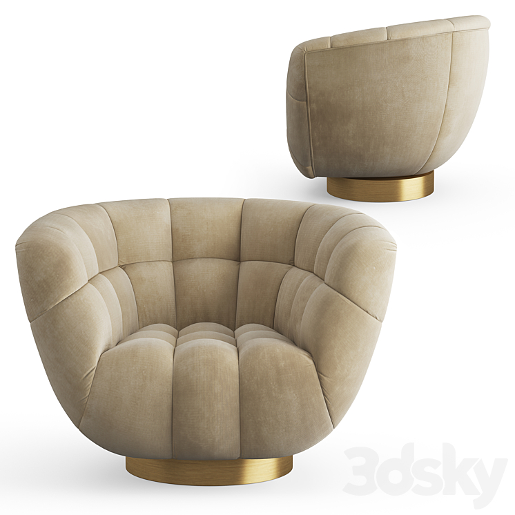 Essex Armchair 3DS Max - thumbnail 2