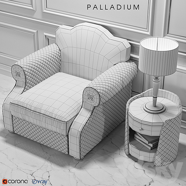 Estetica Palladium armchair 3ds Max - thumbnail 3