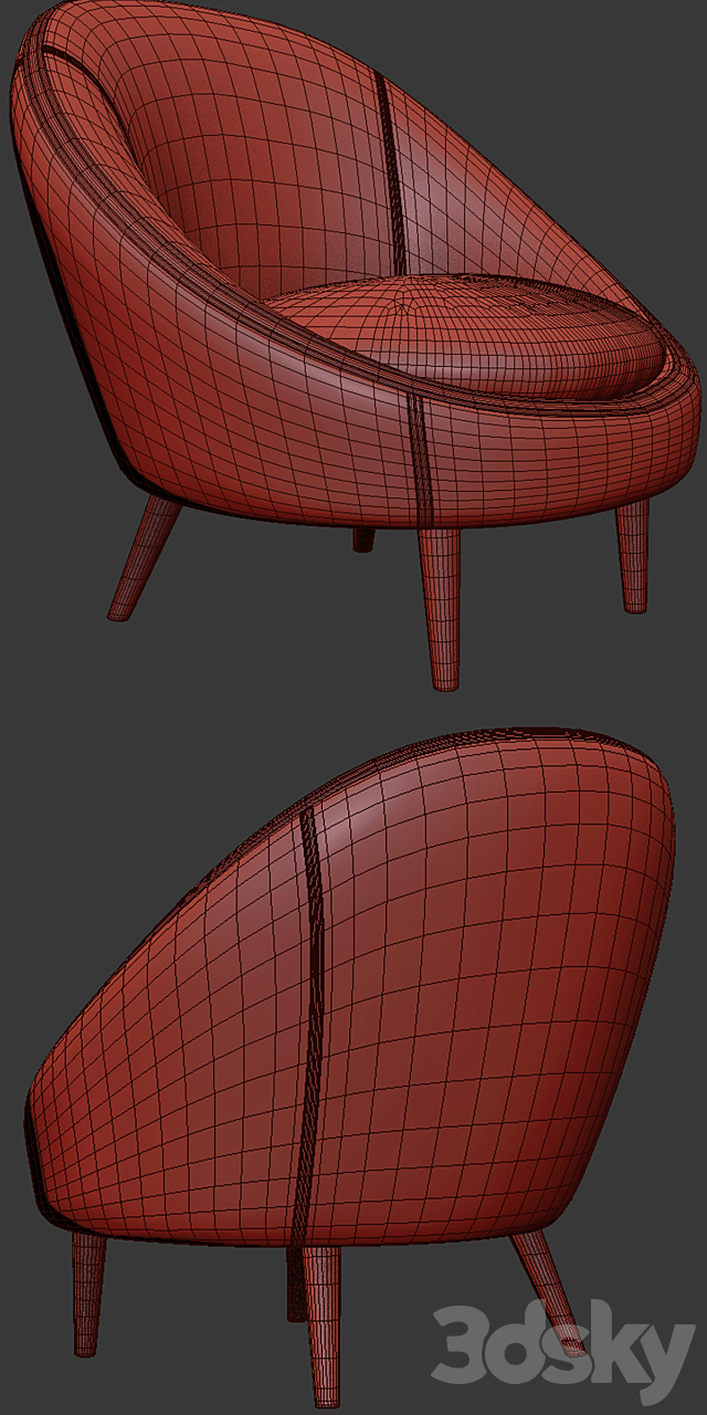 Ether Padded Armchair 3ds Max - thumbnail 3