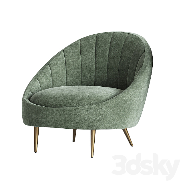 Ether Padded Armchair 3DS Max Model - thumbnail 2