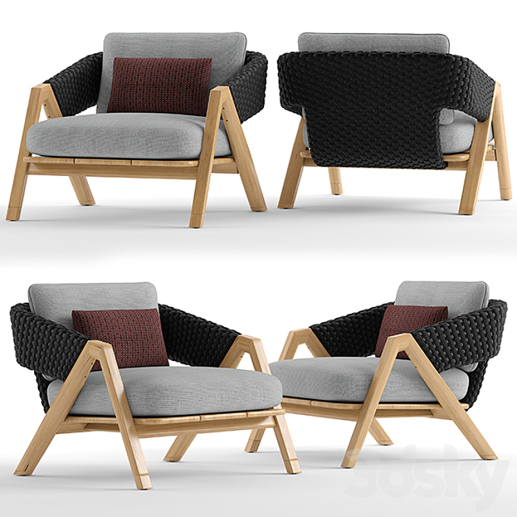 Ethimo knit armchair 3DS Max - thumbnail 1