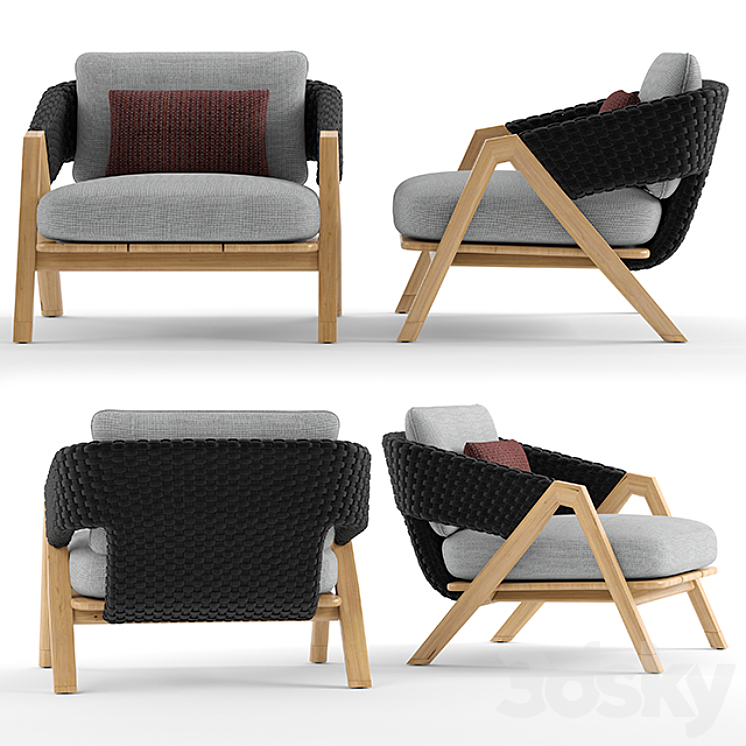 Ethimo knit armchair 3DS Max - thumbnail 2