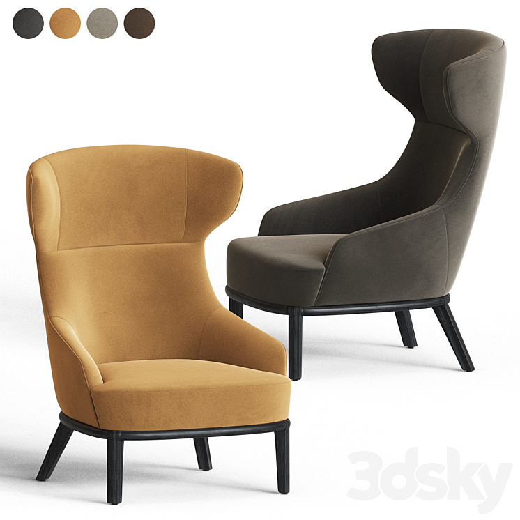 Eve Wing Back Armchair Parla Design 3DS Max - thumbnail 1