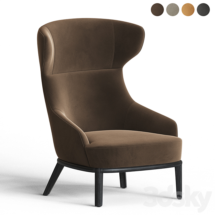 Eve Wing Back Armchair Parla Design 3DS Max - thumbnail 2