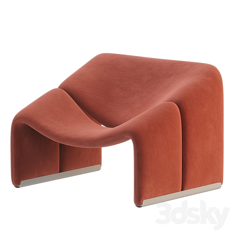 F598 Lounge Chair by Pierre Paulin for Artifort 3DS Max Model - thumbnail 2