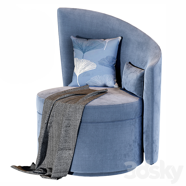 Fabric Armchair Camille by Sicis 3DS Max Model - thumbnail 1