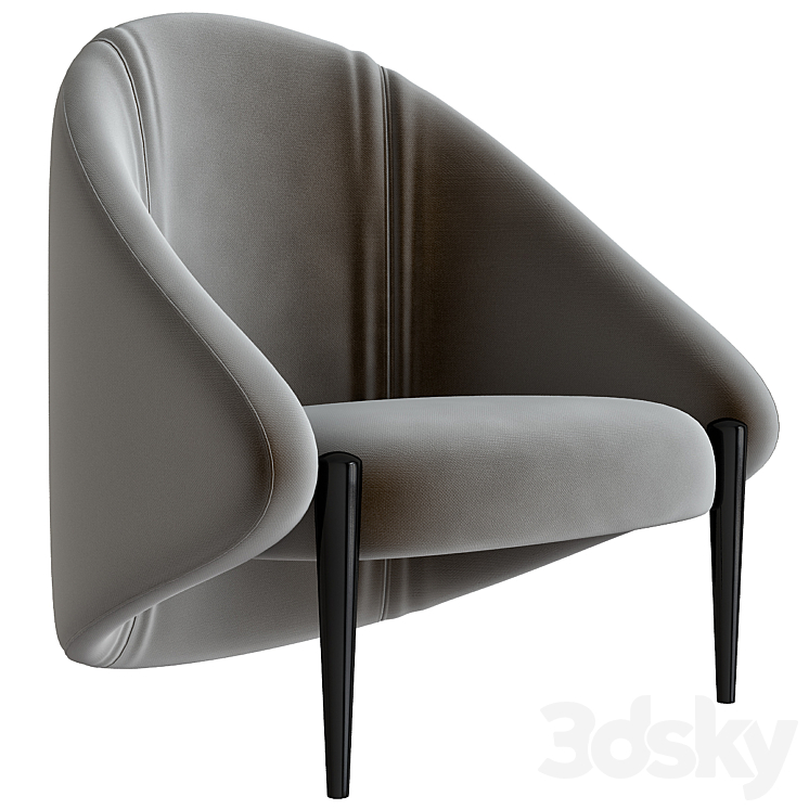 Fabric armchair with armrests walrus 3DS Max - thumbnail 1