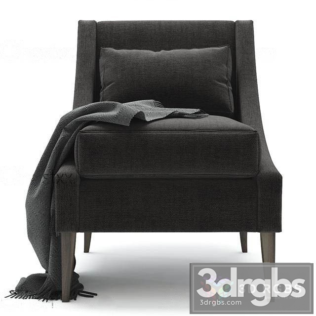 Fabric Black Armchair 3dsmax Download - thumbnail 1