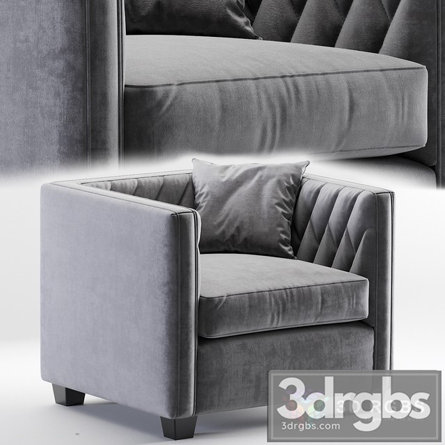 Fabric Moderm Armchair 2 3dsmax Download - thumbnail 1