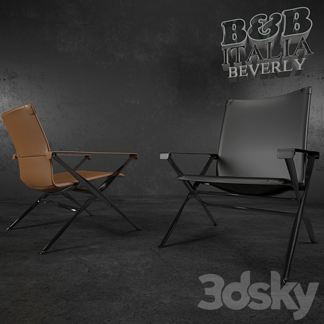 Factory B & B ITALIA chair Baverly 3DS Max Model - thumbnail 1