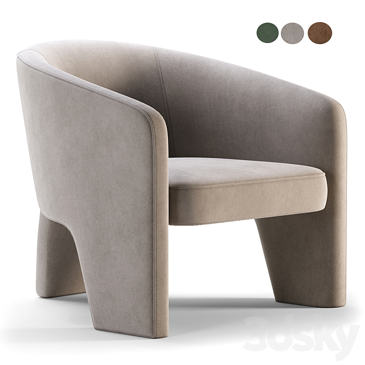 Fae Armchair 3DS Max Model - thumbnail 1