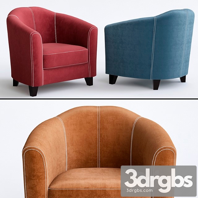 Fauteuil club vintage en jeans 3dsmax Download - thumbnail 1