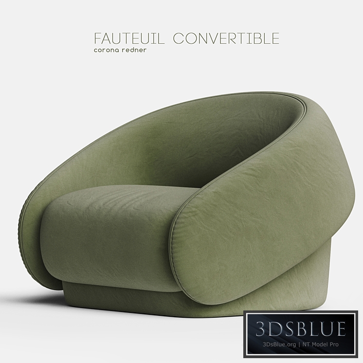 FAUTEUIL CONVERTIBLE ARMCHAIR 3DS Max - thumbnail 3