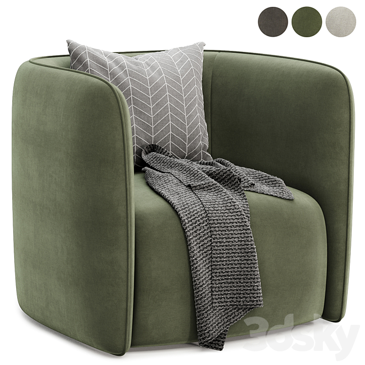 Fauteuil Coso armchair 3DS Max Model - thumbnail 2