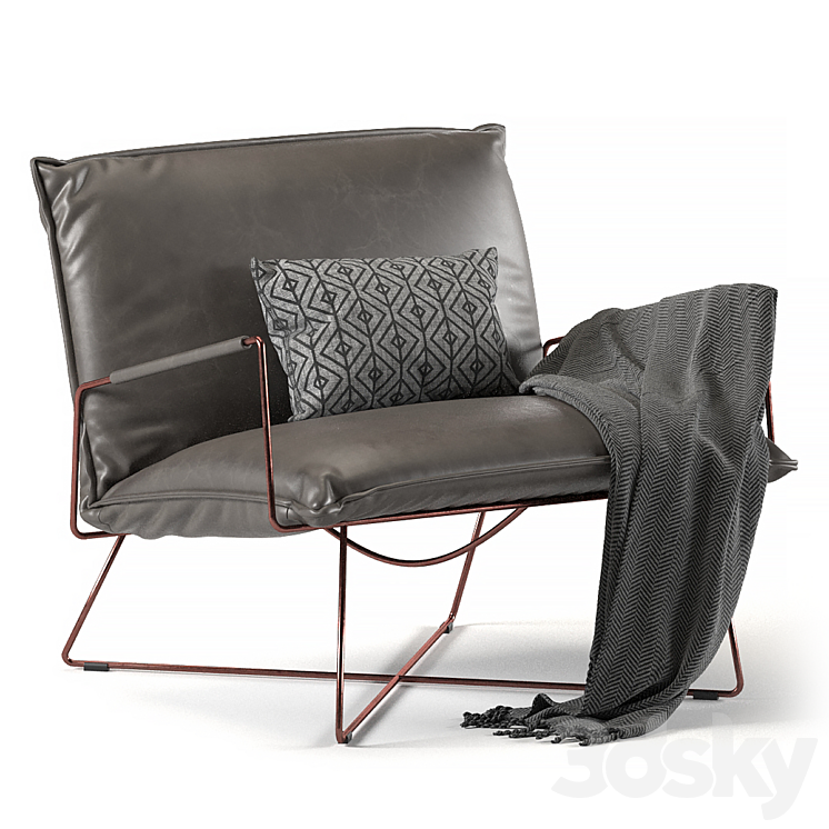 Fauteuil Earl Met Armchair 3DS Max Model - thumbnail 1