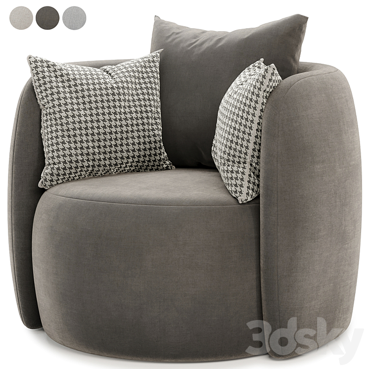 Fauteuil Terra armchair 3DS Max Model - thumbnail 2