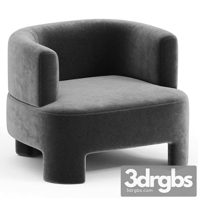 Fauteuil velours darrel 3dsmax Download - thumbnail 1