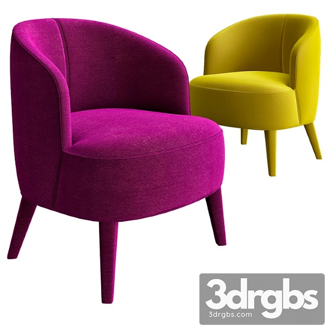 Febo armchairs antonio citterio 2 3dsmax Download - thumbnail 1