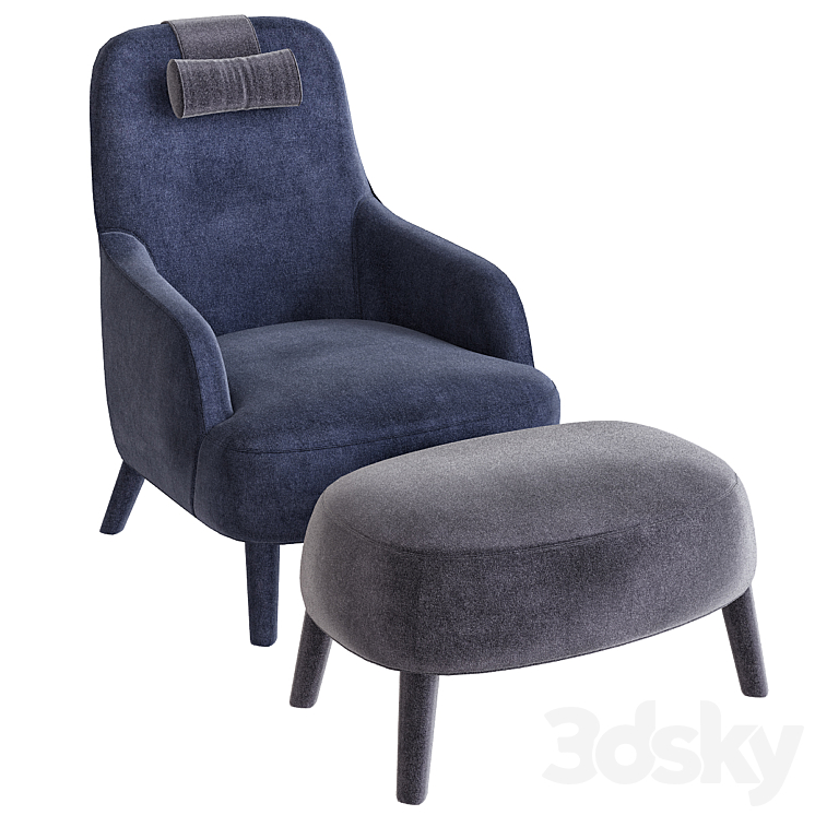 Febo armchairs antonio citterio 3 3DS Max - thumbnail 1