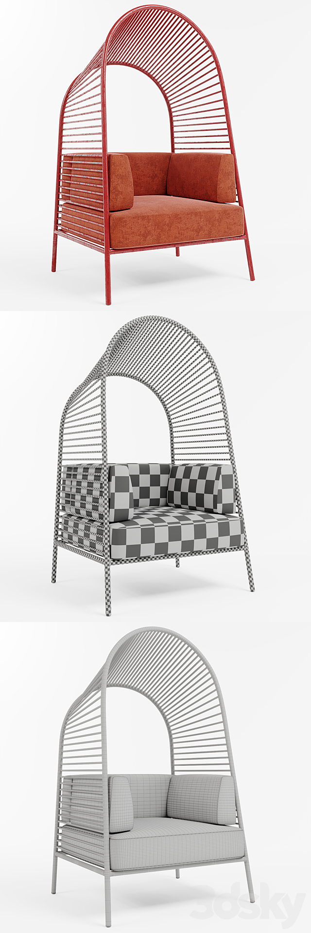 Felix Armchair by Christian Vivanco for los patrones 3DS Max Model - thumbnail 2