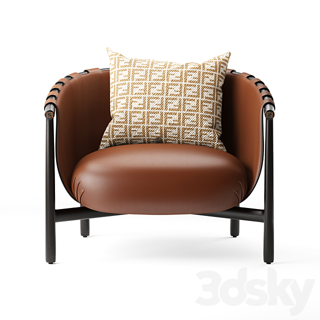 Fendi armchair Cleo 3DS Max Model - thumbnail 2