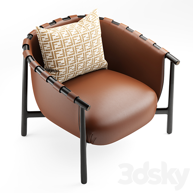 Fendi armchair Cleo 3DS Max Model - thumbnail 4