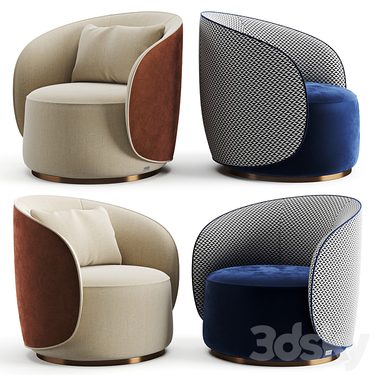 Fendi Casa Anabelle Armchair 3DS Max - thumbnail 1