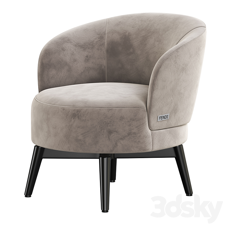 Fendi Casa Armchair 3DS Max Model - thumbnail 1