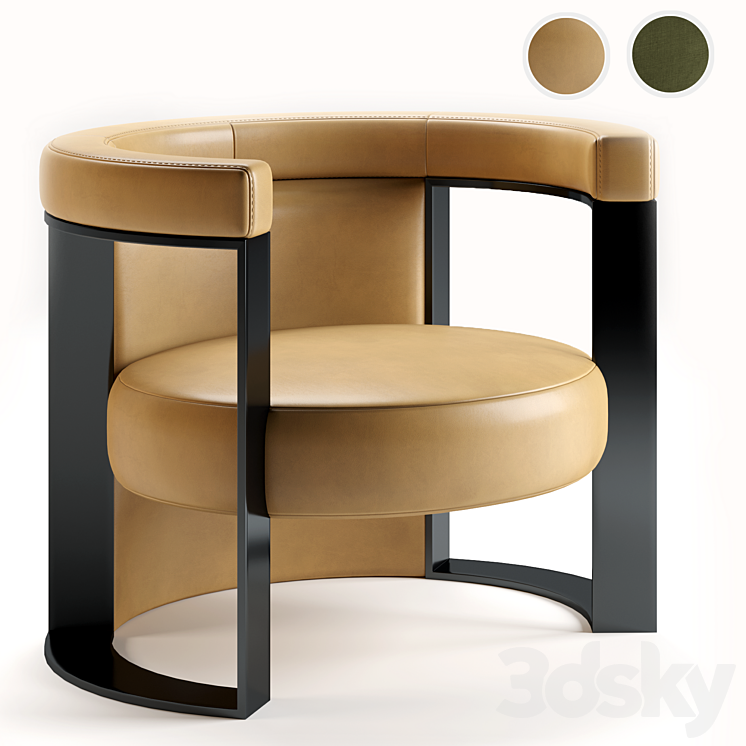 FENDI CASA armchairs ROGER 3DS Max Model - thumbnail 1