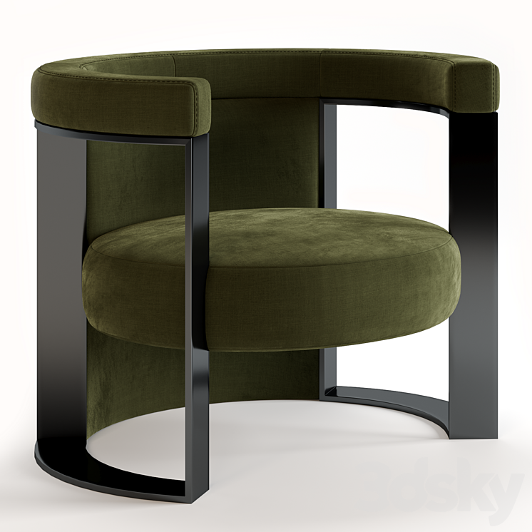 FENDI CASA armchairs ROGER 3DS Max Model - thumbnail 2