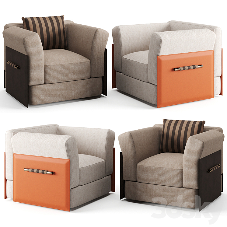 Fendi Casa Benson Tailor Armchair 3DS Max - thumbnail 1