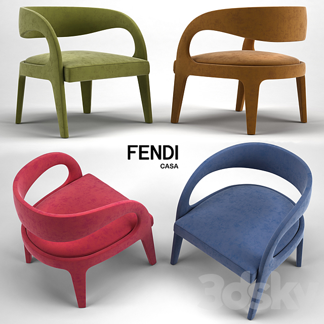 Fendi Casa Berenice Armchairs 3DSMax File - thumbnail 1