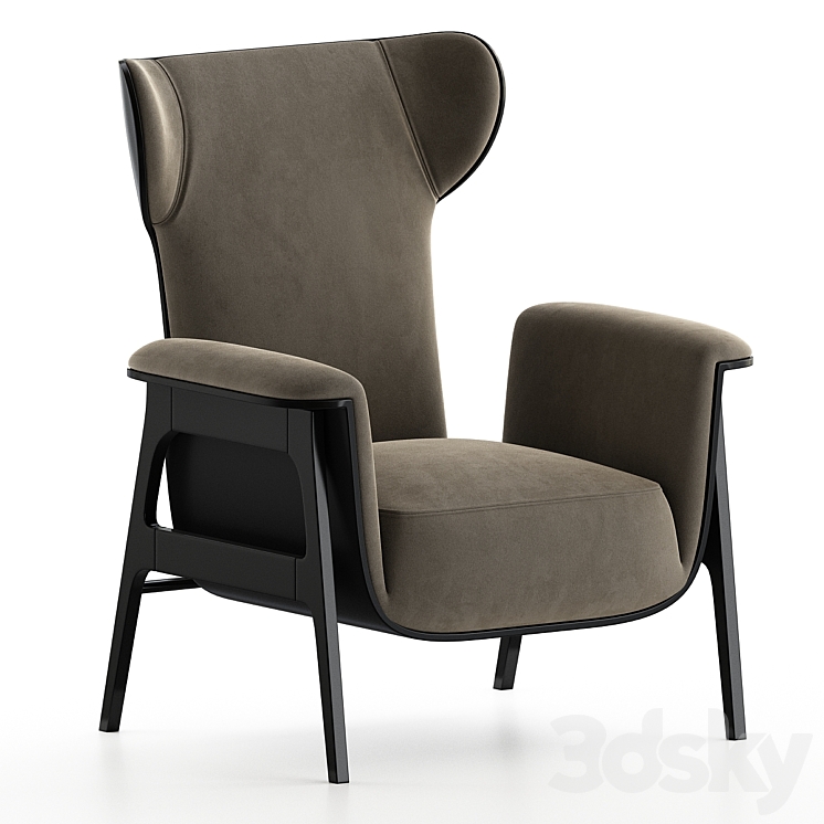 Fendi casa – Cerva armchair 3DS Max - thumbnail 1