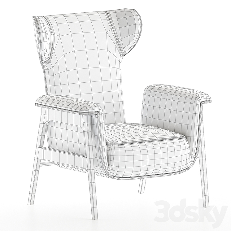 Fendi casa – Cerva armchair 3DS Max - thumbnail 2