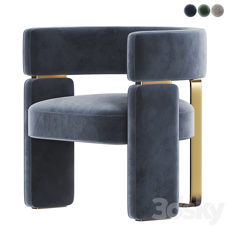 FENDI CASA chairs 3DS Max - thumbnail 1