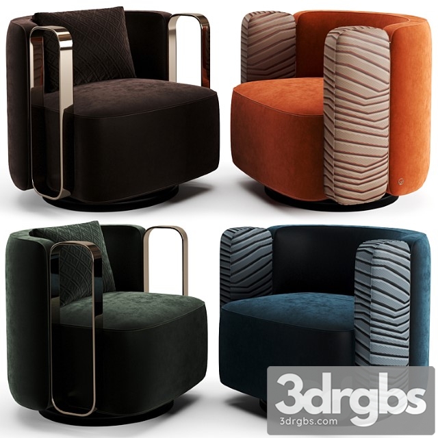 Fendi casa kelly bracelet armchair 3dsmax Download - thumbnail 1