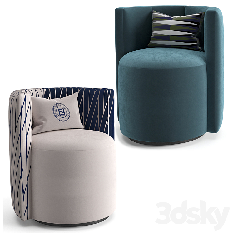 Fendi Casa LouLou armchair 3DS Max - thumbnail 1