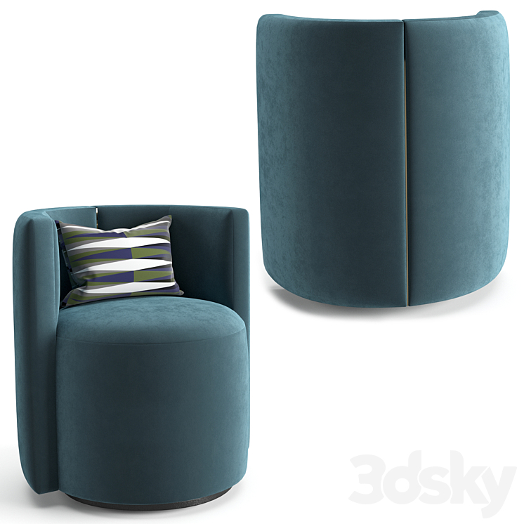 Fendi Casa LouLou armchair 3DS Max - thumbnail 2