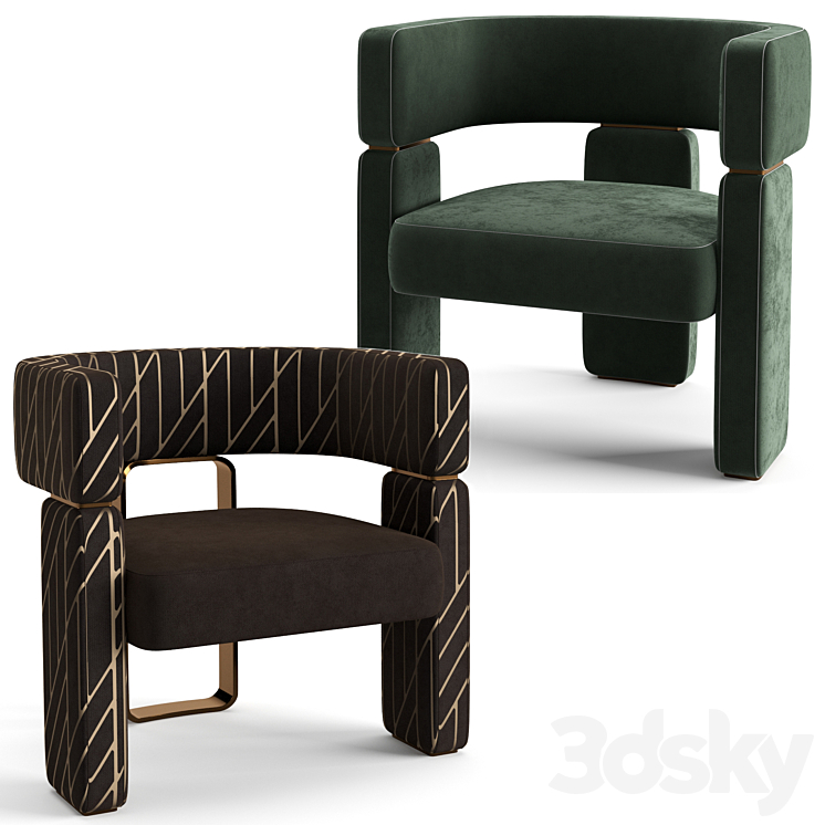 Fendi Casa Margaret armchair 3DS Max - thumbnail 1