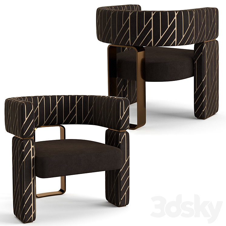 Fendi Casa Margaret armchair 3DS Max - thumbnail 2