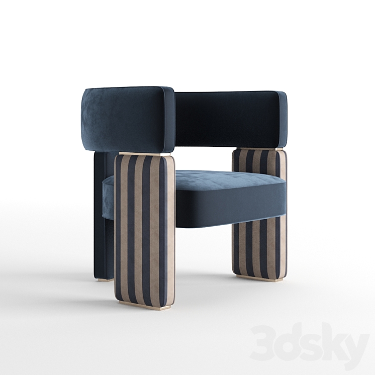 Fendi Casa Margaret Small Armchair 3DS Max - thumbnail 2