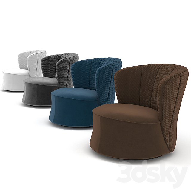 Fendi Casa Tait Armchair 3ds Max - thumbnail 1