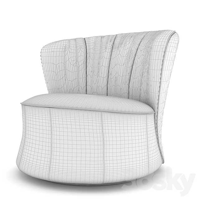 Fendi Casa Tait Armchair 3ds Max - thumbnail 3