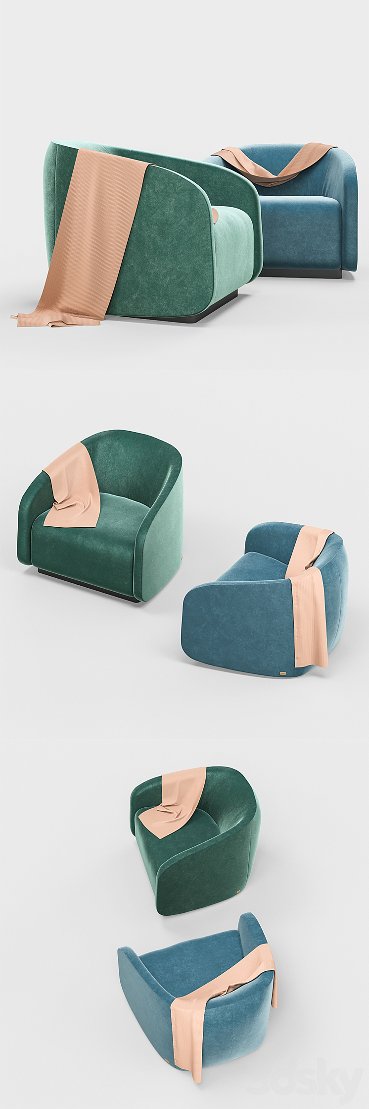 Fendi Fanny Armchair 3DS Max - thumbnail 2