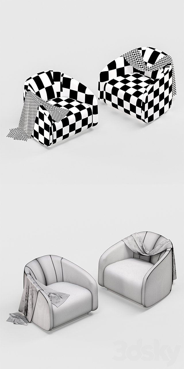 Fendi Fanny Armchair 3DSMax File - thumbnail 3