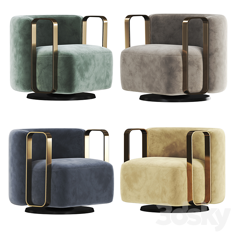 Fendi Kelly BRACELET ARMCHAIR 3DS Max - thumbnail 1